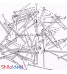 Head Pins 60mm - Sliver - Pack of 25